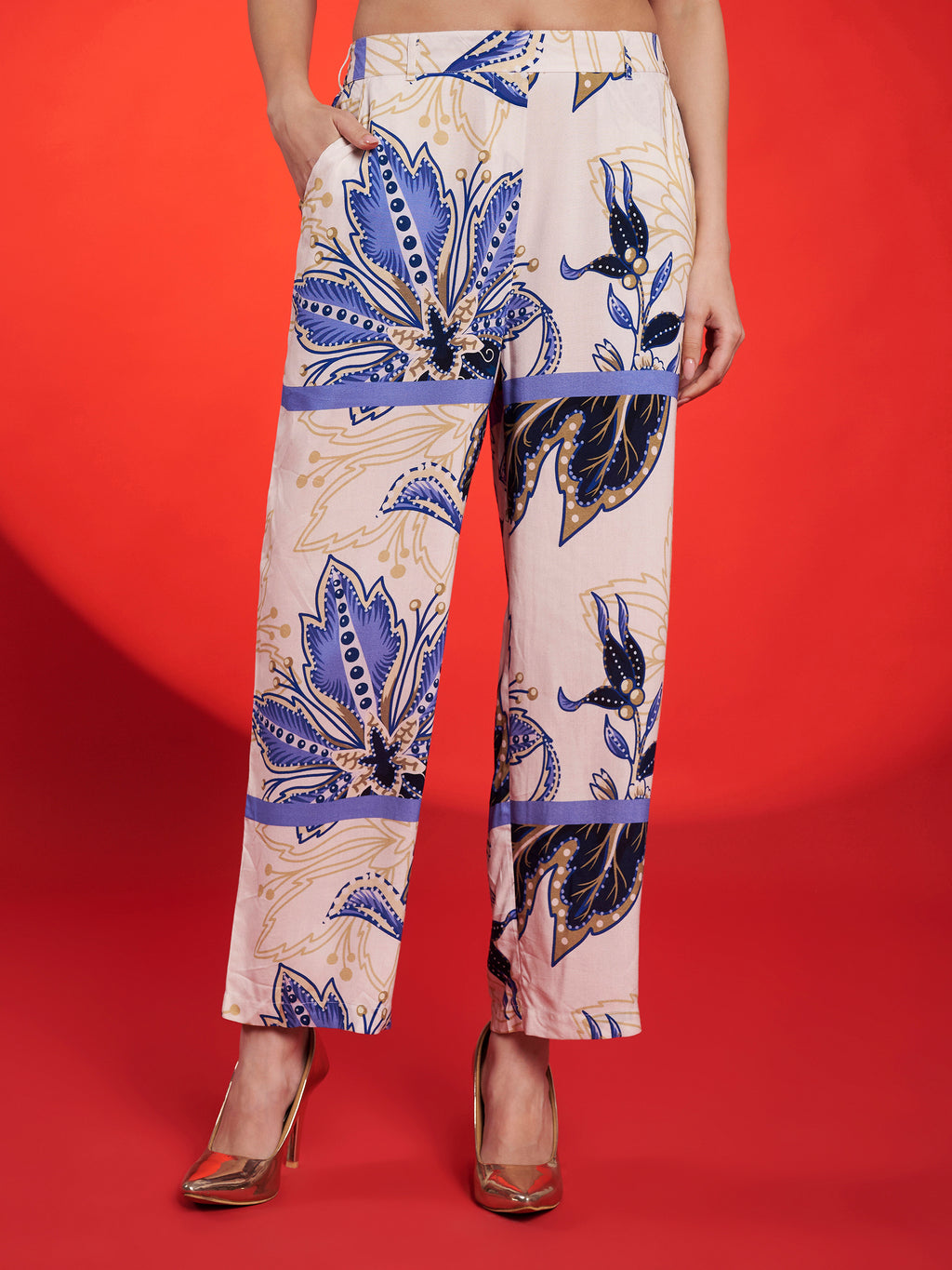 Blue Floral Printed Co-Ord Set