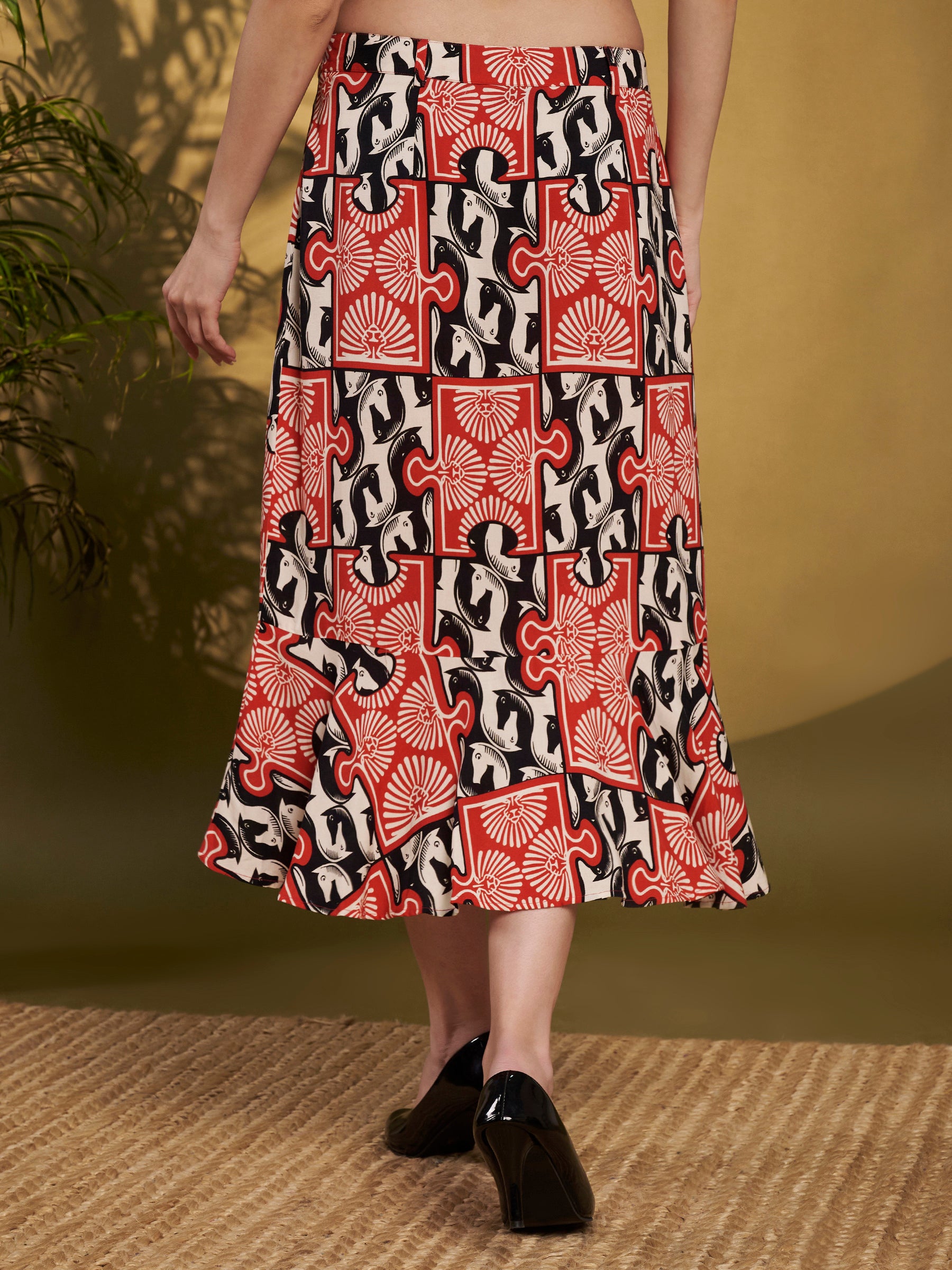 Red & Black Statement Ruffle Co-Ord Set