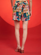 Multicolor Floral Printed Shirt-Shorts Co-Ord Set