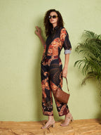 Women's Abstract Floral Print Co-Ord Set
