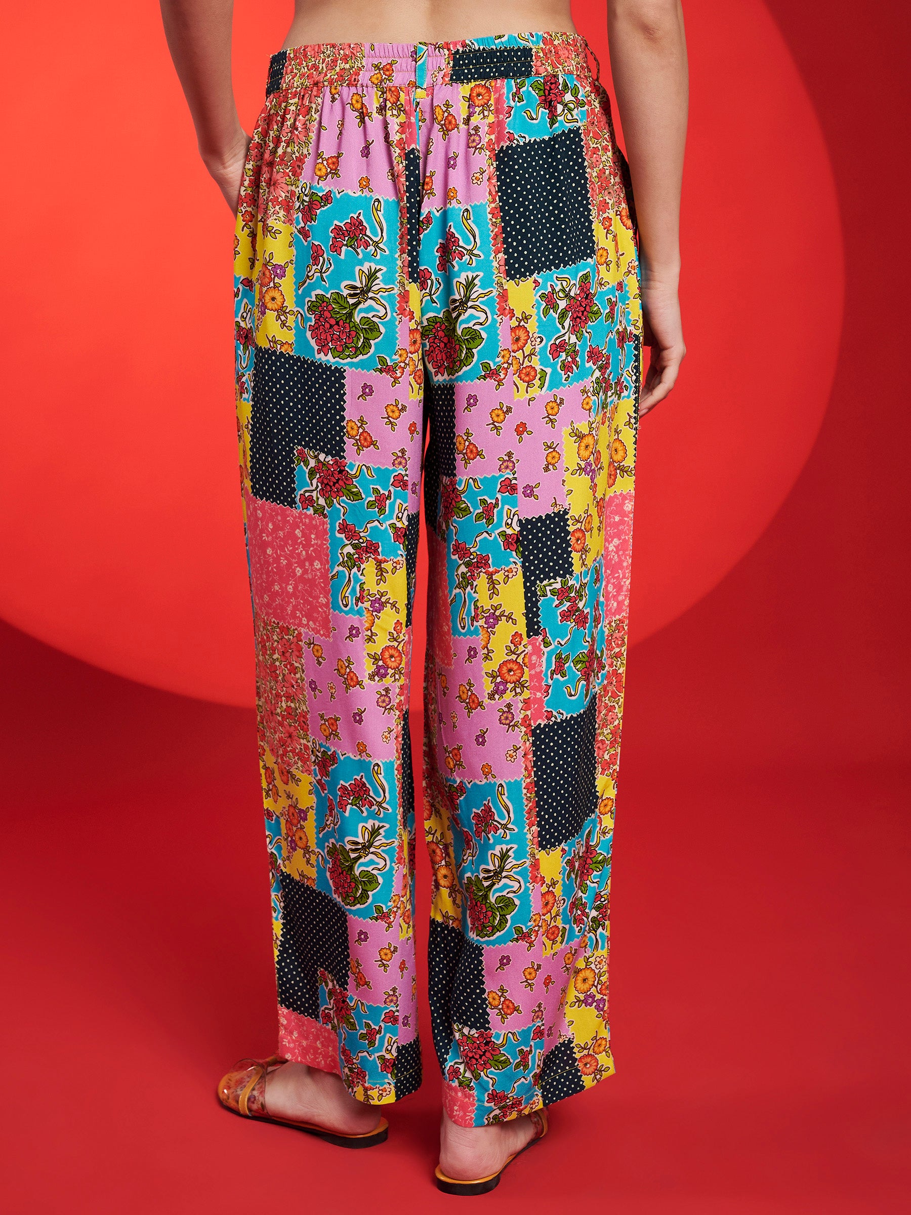 Multicolor Patchwork Printed Co-Ord Set