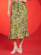 Navy Floral Belted Midi Dress