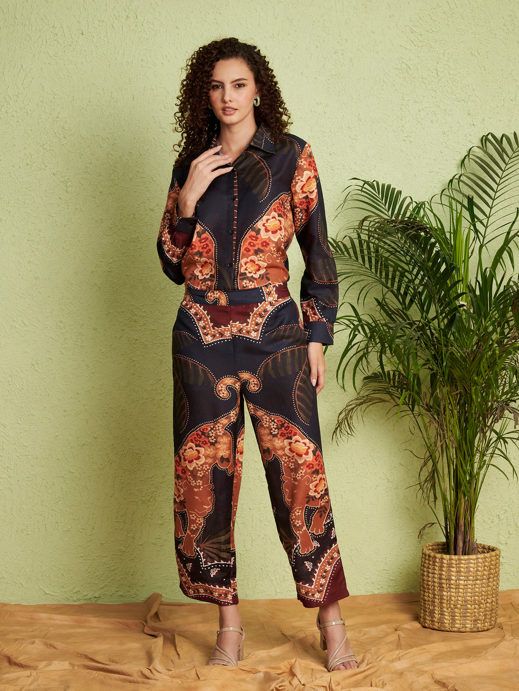 Women's Abstract Floral Print Co-Ord Set