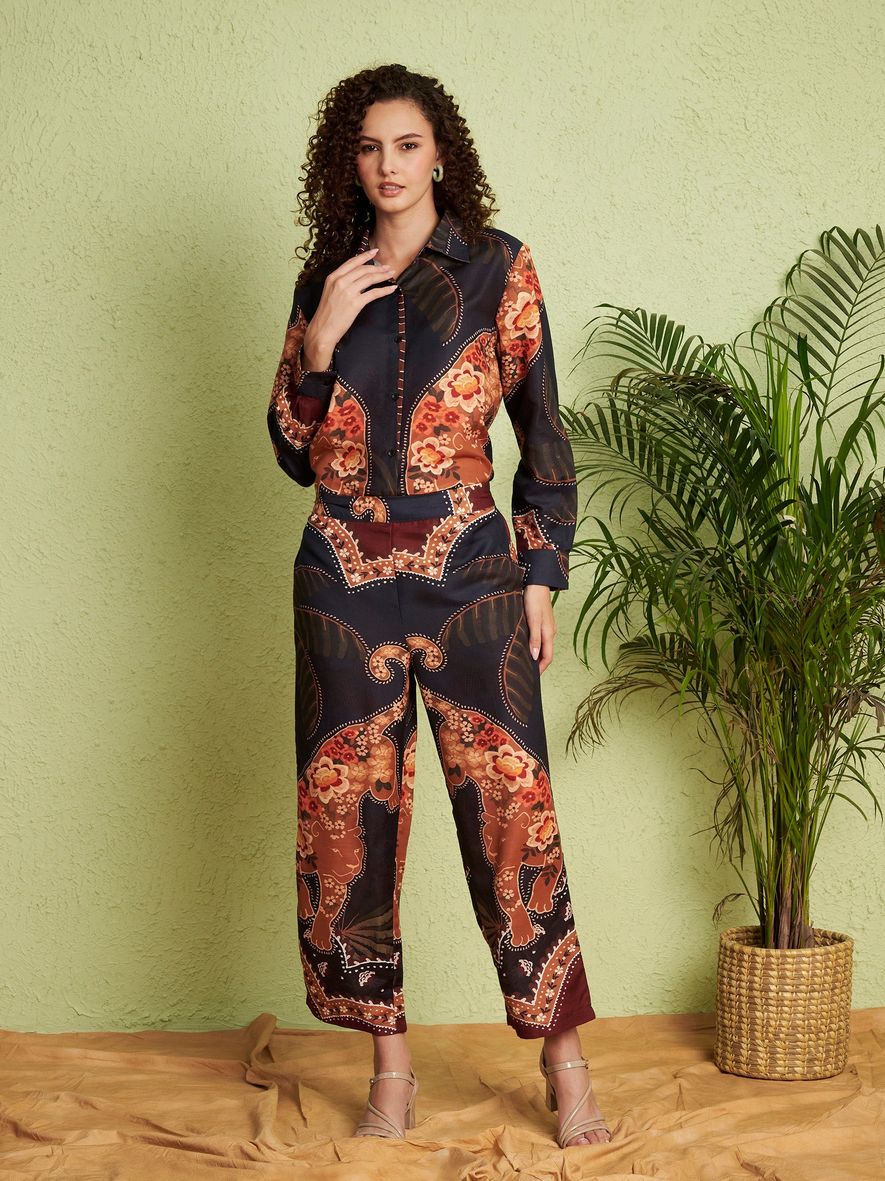 Women's Abstract Floral Print Co-Ord Set