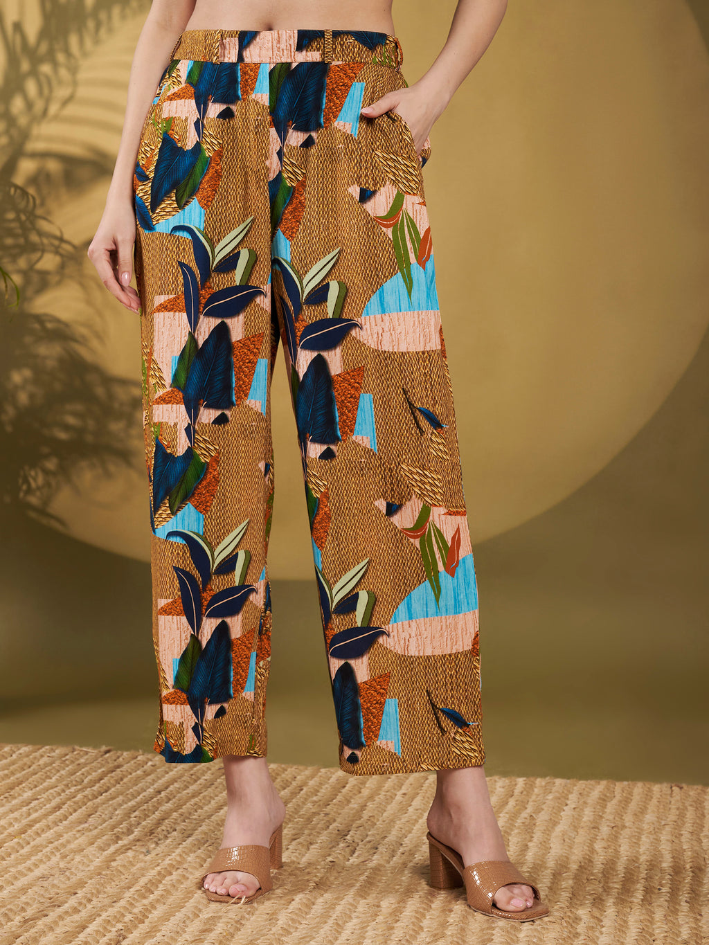 Brown & Teal Abstract Tropical Co-Ord Set