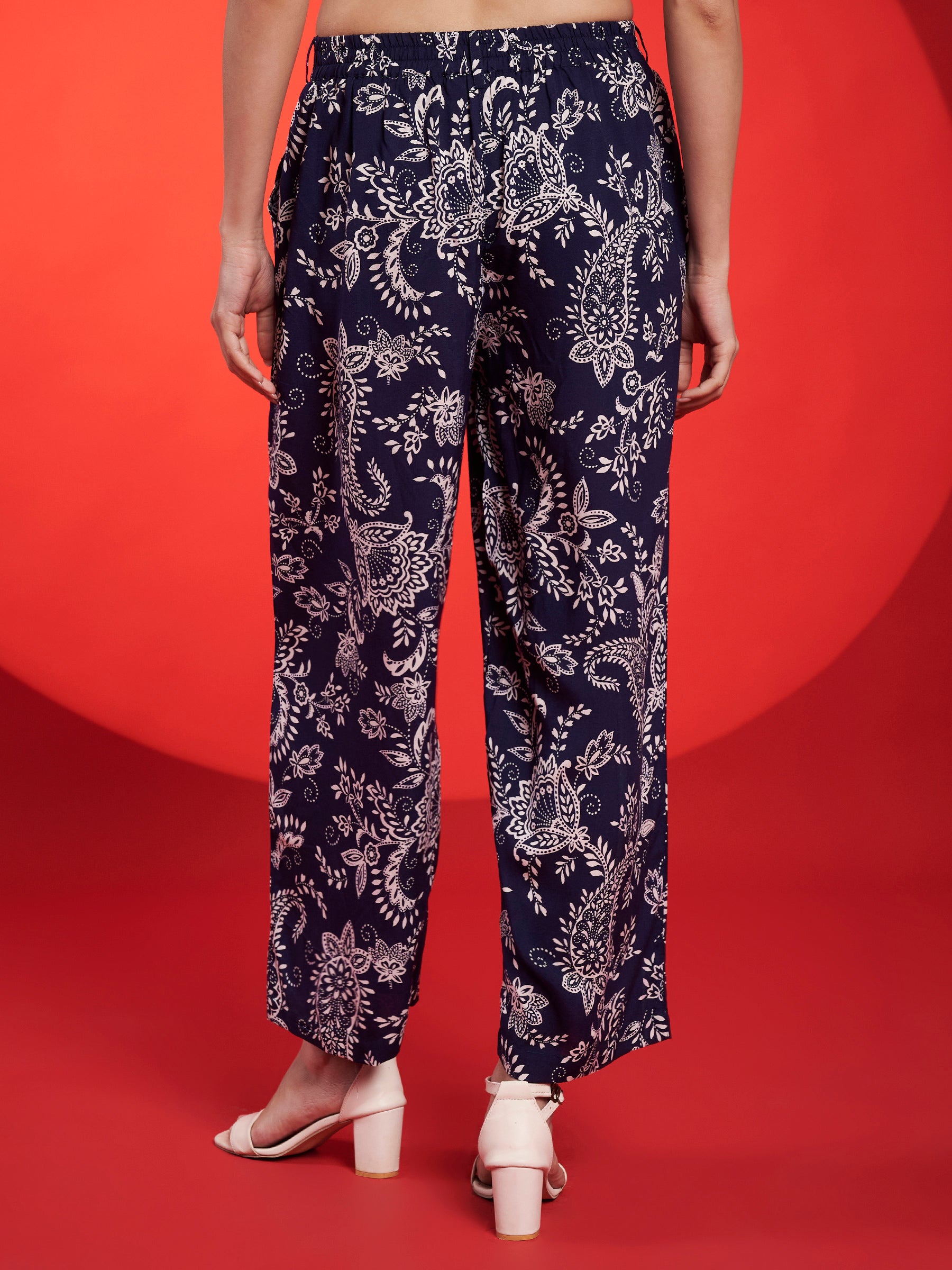Navy Blue Paisley Printed Co-Ord Set