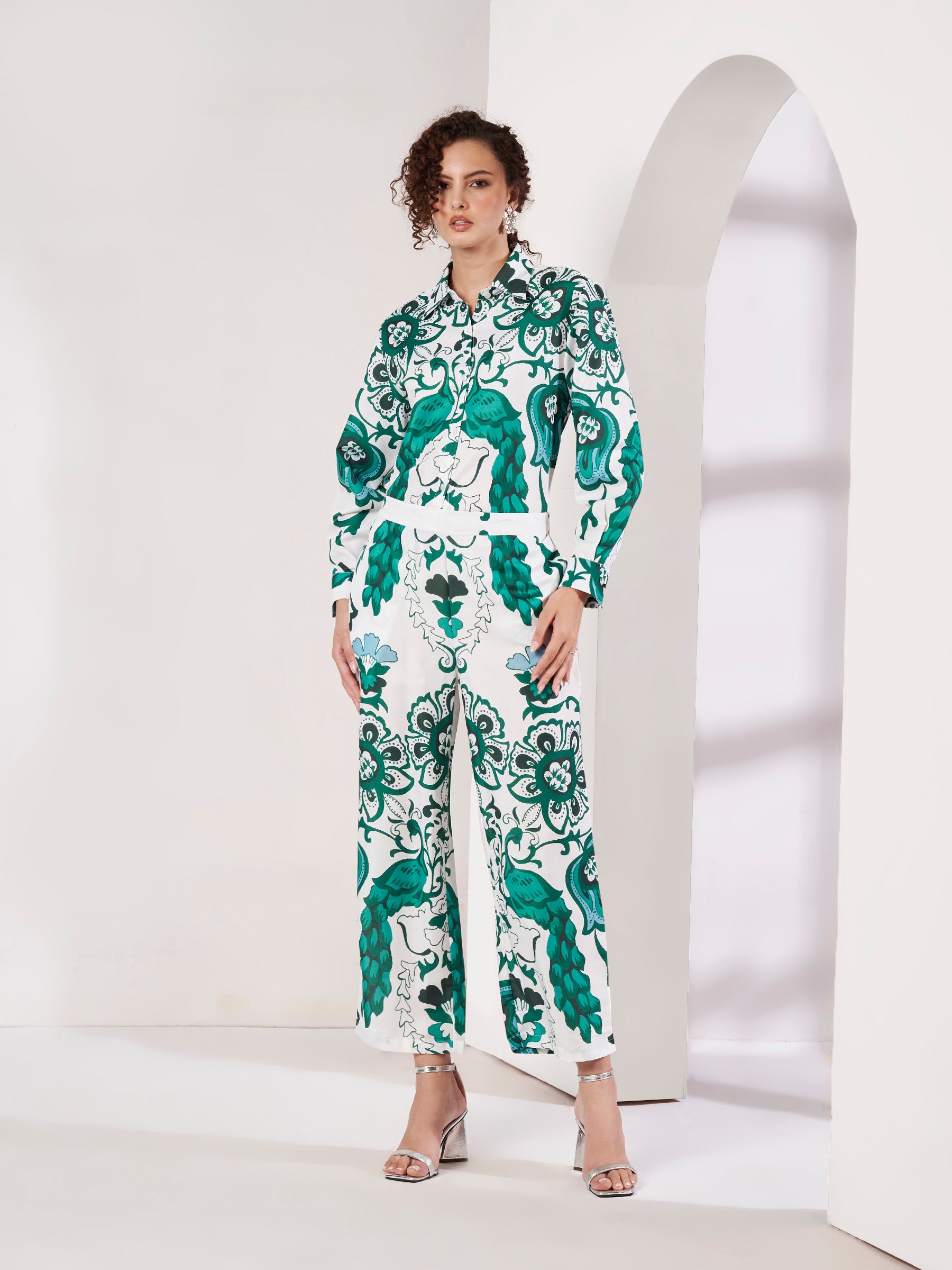 Women's Abstract Floral Print Co-Ord Set