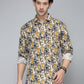 Valbone Men's Abstract Printed Giza Cotton Casual Shirt