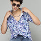 Valbone Men's Abstract Printed Giza Cotton Casual Shirt