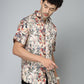 Valbone Men's Abstract Printed Giza Cotton Casual Shirt
