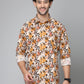 Valbone Men's Floral Printed Giza Cotton Casual Shirt