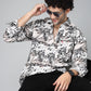 Valbone Men's Abstract Printed Giza Cotton Casual Shirt