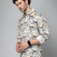 Valbone Men's Abstract Printed Giza Cotton Casual Shirt