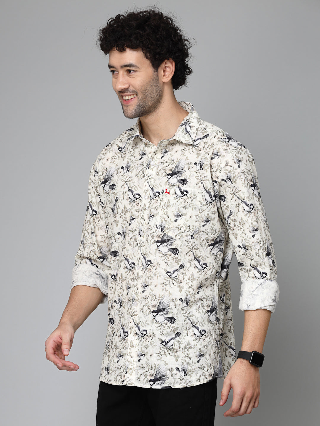 Valbone Men's abstract Printed Giza Cotton Casual Shirt