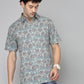Valbone Men Floral Printed Giza Cotton Casual Shirt