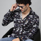 Valbone Men's Abstract Printed Giza Cotton Casual Shirt