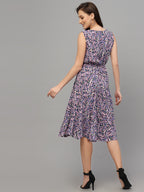 Pink Viscose Rayon Print Dress