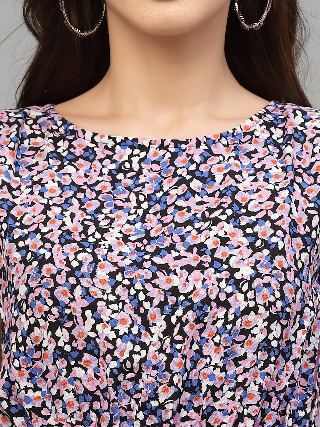 Pink Viscose Rayon Print Dress