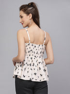  White Printed Top for Women