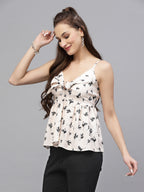  White Printed Top for Women