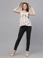  White Printed Top for Women