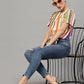 Valbone Women's Viscose Regular Mulicolor Striped Printed Top Half-Sleeves