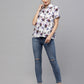 Valbone Women’s Blue Modal Silk Floral Printed Shirt