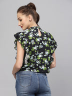 Green Floral Print Top for Women