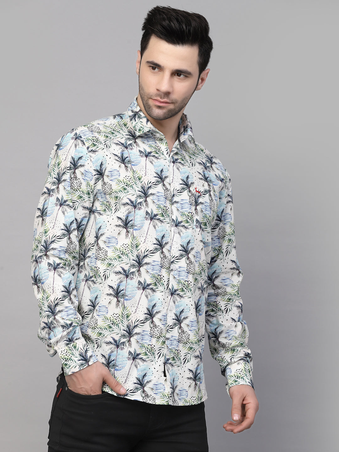 Valbone Men’s Digital Print Regular Fit Casual Shirt Full Sleeves