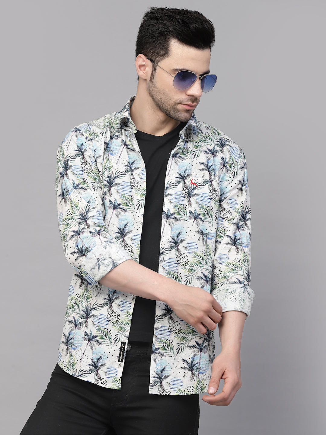 Valbone Men’s Digital Print Regular Fit Casual Shirt Full Sleeves