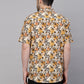 Valbone Men’s Yellow Digital Leaves Printed Regular Fit Casual Shirt Half Sleeves