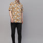 Valbone Men’s Yellow Digital Leaves Printed Regular Fit Casual Shirt Half Sleeves