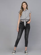 White Rayon (Ludo Dice) Printed Top