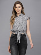 White Rayon (Ludo Dice) Printed Top