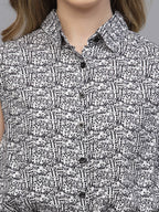 White Rayon (Ludo Dice) Printed Top