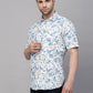 Valbone Men’s Digital Print Blue Rose & Butterfly Printed Regular Fit Casual Shirt Half Sleeves