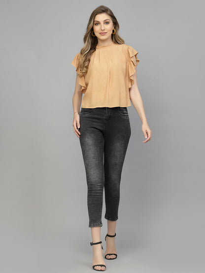 Shop Mustard Floral Print Top for Women 