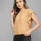 Valbone Women's Viscose Regular Musterd Floral Print Top