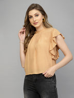 Shop Mustard Floral Print Top for Women 