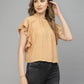 Valbone Women's Viscose Regular Musterd Floral Print Top