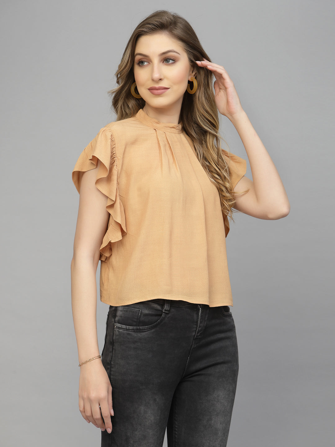 Shop Mustard Floral Print Top for Women 