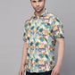 Valbone Men’s Digital Print Green Regular Fit Casual Shirt Half Sleeves