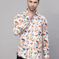 Valbone Men’s Digital Print Regular Fit Casual Blue & Orange Printed Shirt Full Sleeves