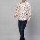 Valbone Men’s Digital Print Regular Fit Casual Blue & Orange Printed Shirt Full Sleeves
