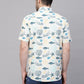 Valbone Men’s  Light Blue Digital Sea Animals Printed Regular Fit Casual Shirt Half Sleeves