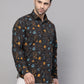 Valbone Men’s Digital Print Blue & Brown Leaf Printed Regular Fit Casual Shirt Full Sleeves