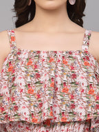 Red Viscose Print Dress