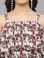 Maroon Viscose Print Dress