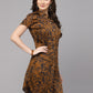 Valbone Women’s Brown Viscose Floral Print Dress