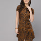 Valbone Women’s Brown Viscose Floral Print Dress